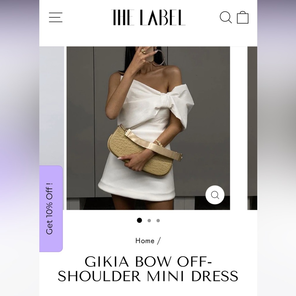 “Gikia Bow Off-Shoulder Mini Dress”